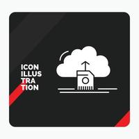 Red and Black Creative presentation Background for cloud. upload. save. data. computing Glyph Icon vector