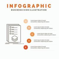 Categories. check. list. listing. mark Infographics Template for Website and Presentation. Line Gray icon with Orange infographic style vector illustration