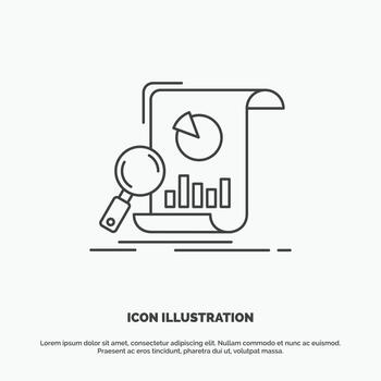 Analysis. analytics. business. financial. research Icon. Line vector gray symbol for UI and UX. website or mobile application