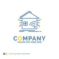 Automation. home. house. smart. network Blue Yellow Business Logo template. Creative Design Template Place for Tagline. vector