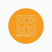 Data. infrastructure. network. matrix. grid White Line Icon in Circle background. vector icon illustration