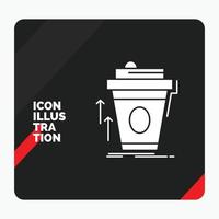 Red and Black Creative presentation Background for product. promo. coffee. cup. brand marketing Glyph Icon vector