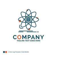 Analysis. data. information. research. science Logo Design. Blue and Orange Brand Name Design. Place for Tagline. Business Logo template. vector