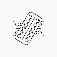 medicine. Pill. drugs. tablet. patient Line Icon. Vector isolated illustration
