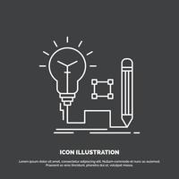 Idea. insight. key. lamp. lightbulb Icon. Line vector symbol for UI and UX. website or mobile application