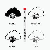 network. city. globe. hub. infrastructure Icon in Thin. Regular. Bold Line and Glyph Style. Vector illustration