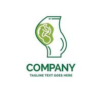 el embarazo. embarazada. bebé. obstetricia. plantilla de logotipo de empresa plana madre. diseño creativo de marca verde. vector