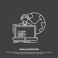 outsource. outsourcing. allocation. human. online Icon. Line vector symbol for UI and UX. website or mobile application