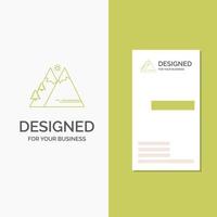 Business Logo for Mountains. Nature. Outdoor. Sun. Hiking. Vertical Green Business .Visiting Card template. Creative background vector illustration