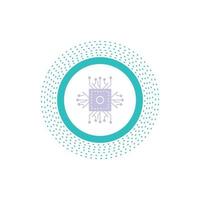 Chip. cpu. microchip. processor. technology Glyph Icon. Vector isolated illustration