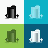 Building. Green. Plant. City. Smart Icon Over Various Background. glyph style design. designed for web and app. Eps 10 vector illustration