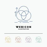 balance. circle. alignment. measurement. geometry 5 Color Line Web Icon Template isolated on white. Vector illustration