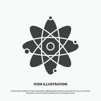 atom. nuclear. molecule. chemistry. science Icon. glyph vector gray symbol for UI and UX. website or mobile application