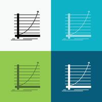 Arrow. chart. curve. experience. goal Icon Over Various Background. glyph style design. designed for web and app. Eps 10 vector illustration