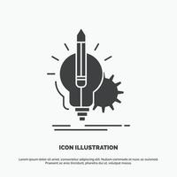 Idea. insight. key. lamp. lightbulb Icon. glyph vector gray symbol for UI and UX. website or mobile application