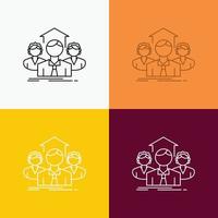 Team. Business. teamwork. group. meeting Icon Over Various Background. Line style design. designed for web and app. Eps 10 vector illustration