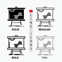 Business. chart. data. graph. stats Icon in Thin. Regular. Bold Line and Glyph Style. Vector illustration