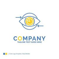 Business. eye. marketing. vision. Plan Blue Yellow Business Logo template. Creative Design Template Place for Tagline. vector