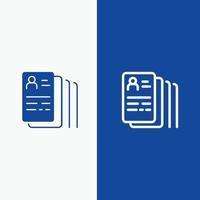 Document Find Job Search Line and Glyph Solid icon Blue banner Line and Glyph Solid icon Blue banner vector