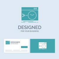 Admin. command. root. software. terminal Business Logo Glyph Icon Symbol for your business. Turquoise Business Cards with Brand logo template. vector