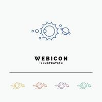 solar. system. universe. solar system. astronomy 5 Color Line Web Icon Template isolated on white. Vector illustration