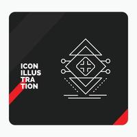 Red and Black Creative presentation Background for Computing. data. infrastructure. science. structure Line Icon vector