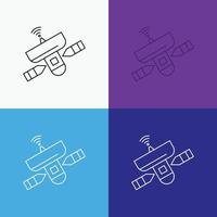 satellite. antenna. radar. space. Signal Icon Over Various Background. Line style design. designed for web and app. Eps 10 vector illustration