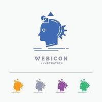 Imagination. imaginative. imagine. idea. process 5 Color Glyph Web Icon Template isolated on white. Vector illustration