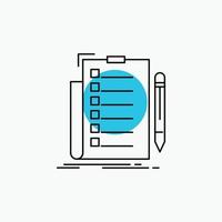 expertise. checklist. check. list. document Line Icon vector