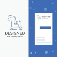 Business Logo for Cybercrime. horse. internet. trojan. virus. Vertical Blue Business .Visiting Card template vector