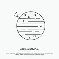 luna. planeta. espacio. cuadrado. icono de la tierra. símbolo gris vectorial de línea para ui y ux. sitio web o aplicación móvil vector