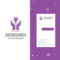 Business Logo for idea. ideas. creative. share. hands. Vertical Purple Business .Visiting Card template. Creative background vector illustration