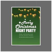 Merry Christmas card with creative design and green background vector