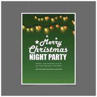 Merry Christmas card with creative design and green background vector