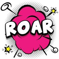 roar Comic bright template with speech bubbles on colorful frames vector