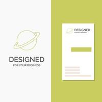 Business Logo for planet. space. moon. flag. mars. Vertical Green Business .Visiting Card template. Creative background vector illustration