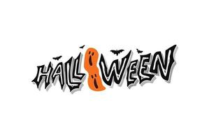 Halloween Typography with twin Ghost and more bats vector