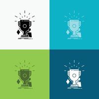 premios juego. deporte. trofeos icono de ganador sobre varios antecedentes. diseño de estilo de glifo. diseñado para web y aplicación. eps 10 ilustración vectorial vector