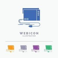 audio. card. external. interface. sound 5 Color Glyph Web Icon Template isolated on white. Vector illustration