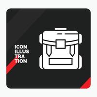 Red and Black Creative presentation Background for bag. camping. zipper. hiking. luggage Glyph Icon vector