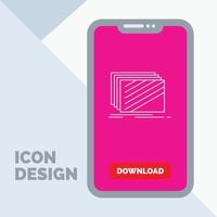 Design. layer. layout. texture. textures Line Icon in Mobile for Download Page vector