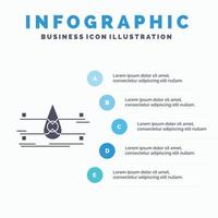 agua. vigilancia. limpio. la seguridad. plantilla de infografía de ciudad inteligente para sitio web y presentación. icono de glifo gris con ilustración de vector de estilo infográfico azul.