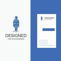 Business Logo for smart watch. smartwatch. watch. apple. android. Vertical Blue Business .Visiting Card template. vector