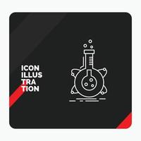 Red and Black Creative presentation Background for research. laboratory. flask. tube. development Line Icon vector