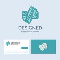 medicine. Pill. drugs. tablet. patient Business Logo Glyph Icon Symbol for your business. Turquoise Business Cards with Brand logo template. vector