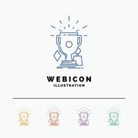 awards. game. sport. trophies. winner 5 Color Line Web Icon Template isolated on white. Vector illustration