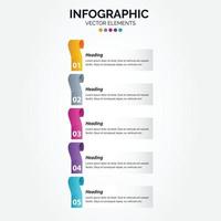 diseño de línea delgada de infografía vertical vectorial con iconos y 5 opciones o pasos. infografía vertical para el concepto de negocio. se puede utilizar para banner de presentaciones. diseño de flujo de trabajo vector