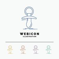 Baby. dummy. newbie. nipple. noob 5 Color Line Web Icon Template isolated on white. Vector illustration