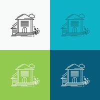 Home. house. Apartment. building. office Icon Over Various Background. Line style design. designed for web and app. Eps 10 vector illustration