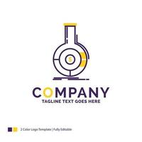 Company Name Logo Design For Analysis. analytics. banking. business. financial. Purple and yellow Brand Name Design with place for Tagline. Creative Logo template for Small and Large Business. vector